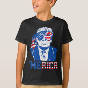 Trump Shirt Merica Trump Sungl US Flag 4. Juli