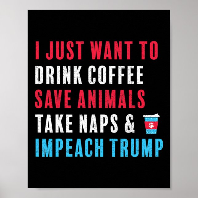 Trump Shirt Resist impeach Trump Kaffeetiere Poster (Vorne)