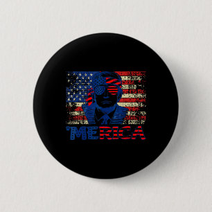 Trump-Shirt Viertes 4. Juli Trump American Fla Button