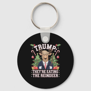 Trump, sie essen den Weihnachtsmann des Rentiers Schlüsselanhänger