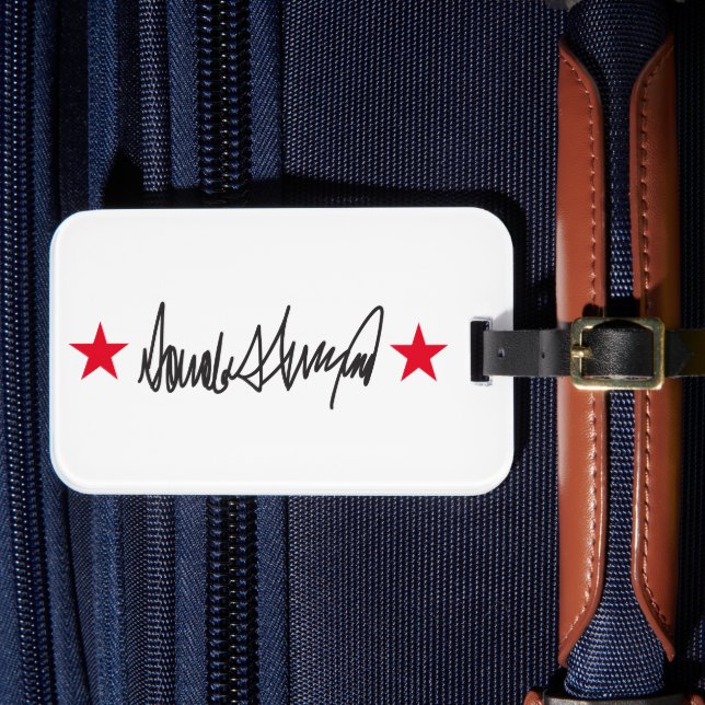 Trump-Signatur Gepäckanhänger (Vorderseite Insitu 4)