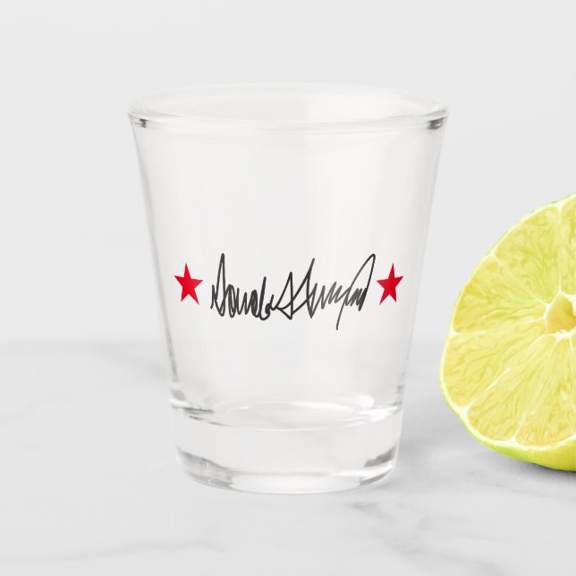 Trump-Signatur Schnapsglas (Vorderseite)