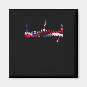 Trump Signature USA Flag 4. Juli 2024 Maga T-Shirt Magnet