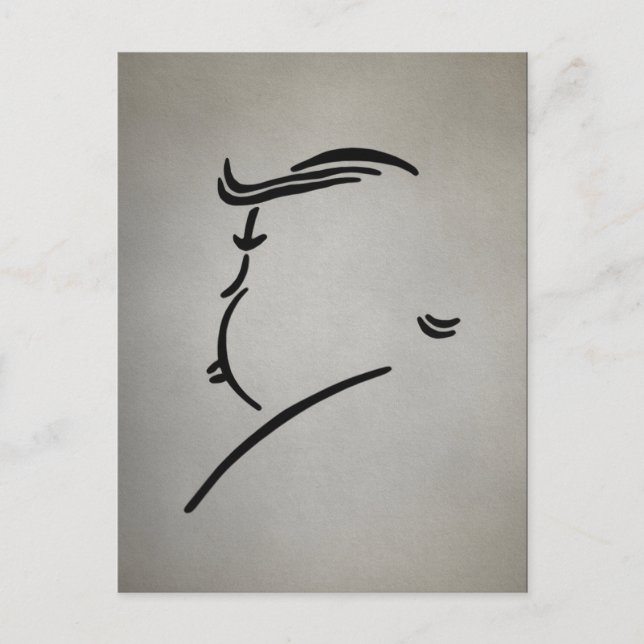 Trump-Silhouette Hitchcock Style Postkarte (Vorderseite)