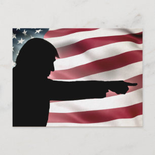 Trump Silhouette USA Flag Postkarte