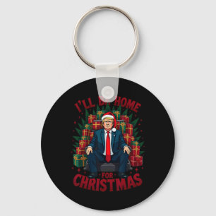 Trump sitzt auf dem Stuhl und ich bin zu Weihnacht Schlüsselanhänger