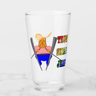 Trump Skis in Jeans Glas