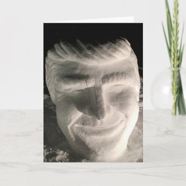 Trump Snow Skulptur Weihnachtskarte Feiertagskarte (Vorderseite)