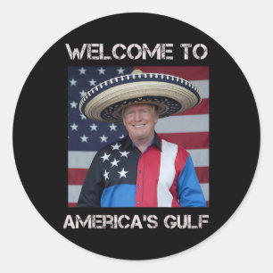 Trump Sombrero Willkommen im Golf von Mexiko Ameri Runder Aufkleber