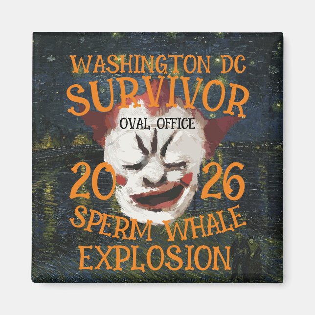 Trump Sperm Whale Explosion Washington DC Magnet (Vorne)