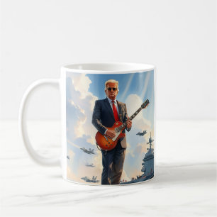 Trump spielt Electric Guitar auf dem Flugzeugträge Kaffeetasse
