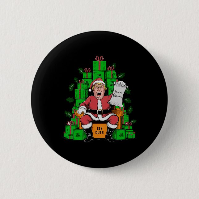 Trump - Steuersenkungen Sie sind willkommene Weihn Button (Vorderseite)