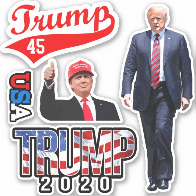 Trump Stickers Patriotic Decals Donald Trump 2020 Aufkleber (Vorderseite)