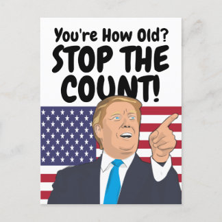 Trump stoppt den Grafen zum Geburtstag Postkarte