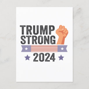 Trump Strong 2024 Patriotic American Flag Election Postkarte