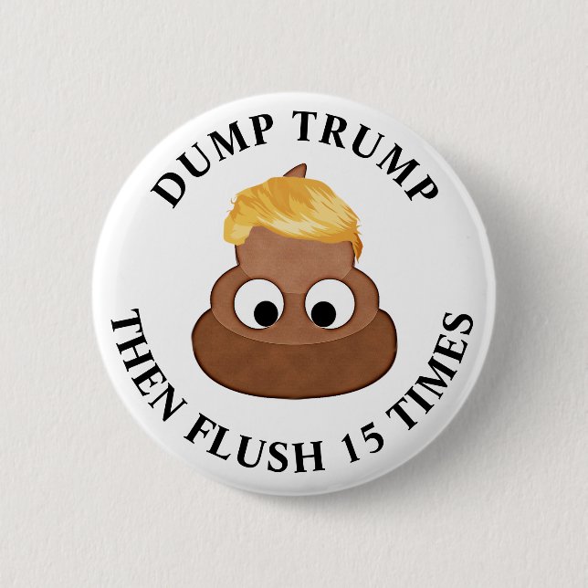 Trump stürzt dann 15 Mal gegen Trump Spaß Button (Vorderseite)