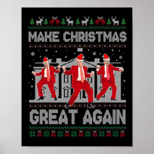 Trump Tancing Make Christmas Great Again Xmas Paja Poster