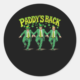 Trump tanzt Funny St Patricks Day Drink Paddy Runder Aufkleber