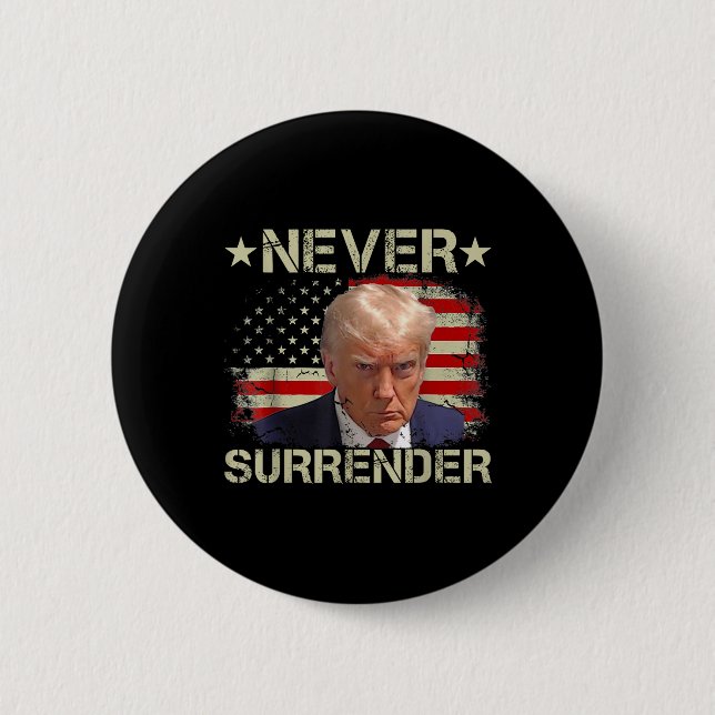 Trump-Tasse sollte sich nie von Trump-Amerikanern  Button (Vorderseite)