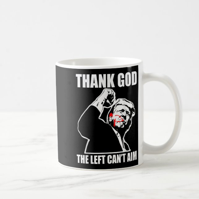 Trump Thank God The Left Can't Aim , Small, Black  Kaffeetasse (Rechts)