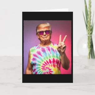 Trump Tie-Dye-Hippie-Sonnenbrille – Lustiges Fried Karte