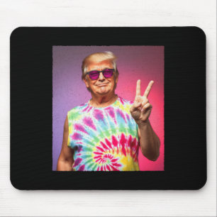 Trump Tie-Dye Hippie Sonnenbrille – Lustiges Fried Mousepad
