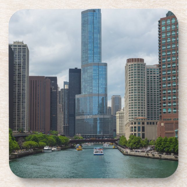 Trump Tower Chicago River Untersetzer (Vorderseite)