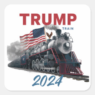 Trump Train 2024 Quadratischer Aufkleber