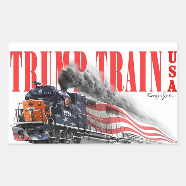 Trump Train 2024 Rechteckiger Aufkleber (Vorderseite)