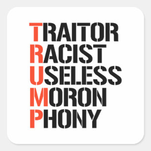 Trump Traitor Quadratischer Aufkleber