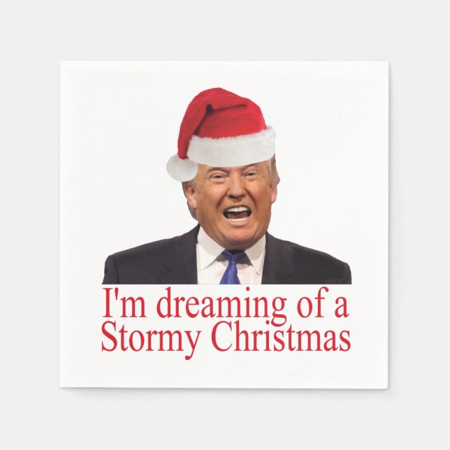 Trump träumt von einem Weihnachtsstürm Serviette (Vorderseite)