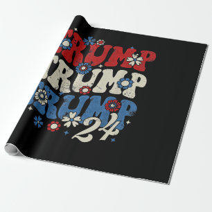 Trump Trump Trump 2024 Retro  Geschenkpapier