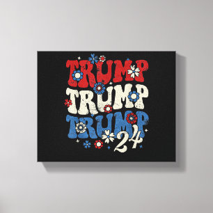Trump Trump Trump 2024 Retro Leinwanddruck