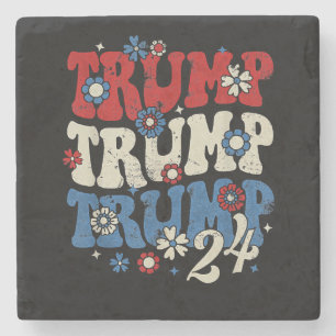 Trump Trump Trump 2024 Retro Steinuntersetzer