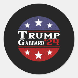 Trump Tulsi Gabbard 2024 Konservative Flagge der U Runder Aufkleber