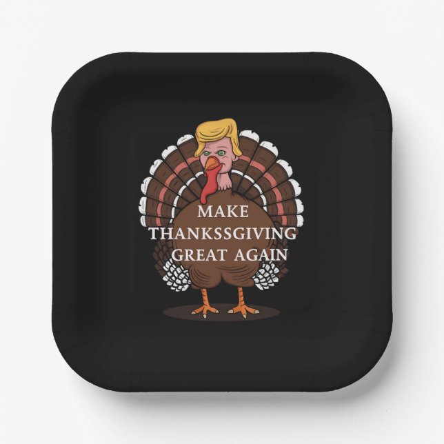 Trump Türkei 2024 wird Erntedank wieder großartig  Pappteller (Vorderseite)