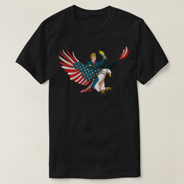 Trump über die USA Adler Niedlich US 4. Juli Funny T-Shirt (Design vorne)