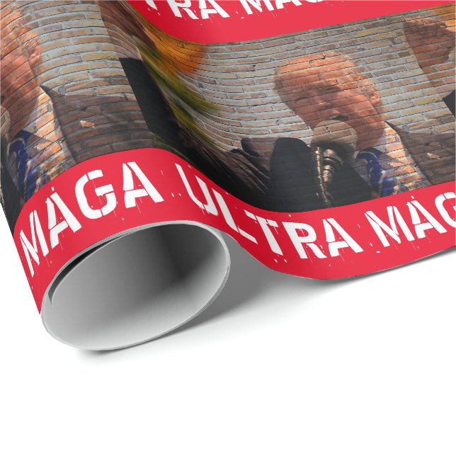 TRUMP ULTRA MAGA CHRISTMAS WRAPPING PAPIER GESCHENKPAPIER (Rolleneckpunkt)
