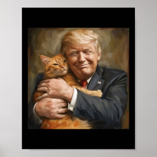 Trump umarmt eine orange Katze 2024 Poster