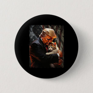Trump umarmt eine orange Katze 2025 Katzen sicher Button