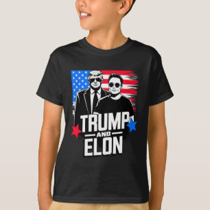 Trump und Elon 2024 Präsidentschaftswahl Amerikane T-Shirt