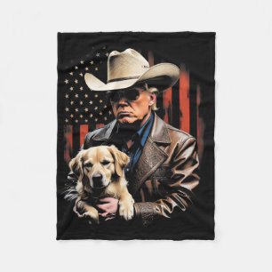 Trump und Golden Retriever Hund, Amerikanische Fla Fleecedecke