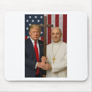 Trump und Papst Shirt - Papst Leo Xiv Gott segne A Mousepad