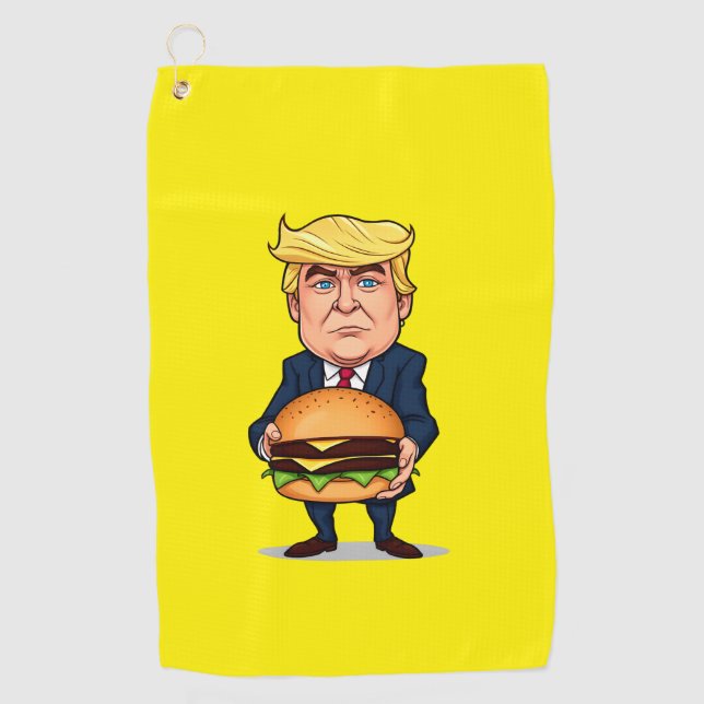 Trump und sein Burger Golfhandtuch (Vorderseite)