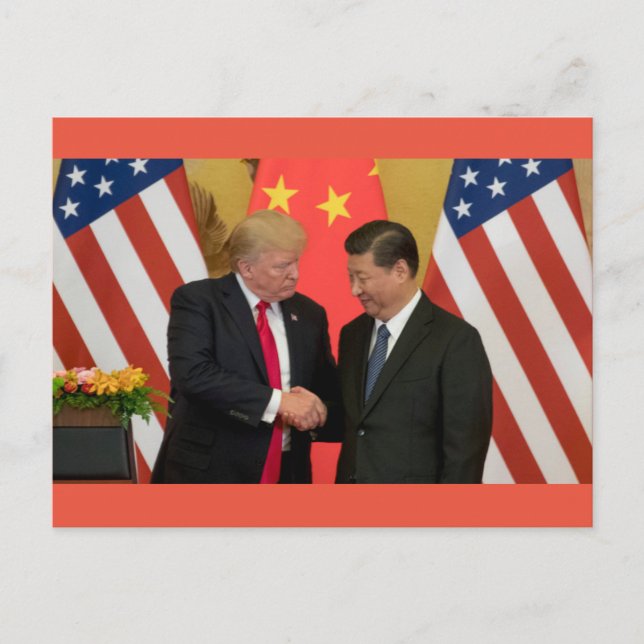 Trump und Xi Handshake Postcard Postkarte (Vorderseite)