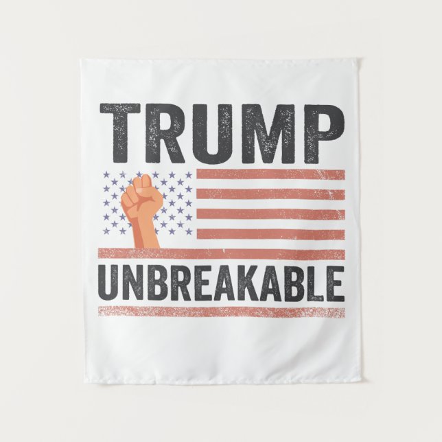Trump: Unzerbrechliche US-Fahne des Präsidenten Tr Wandteppich (Vorderseite)