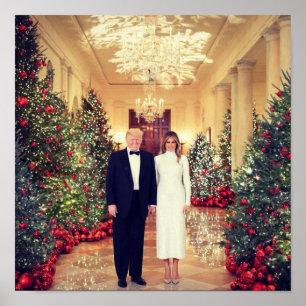 Trump US-Präsident Weißen Haus Weihnachten Poster