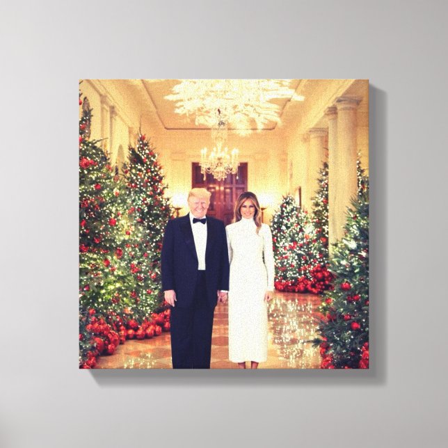 Trump US-Präsident White House Weihnachten Leinwanddruck (Vorderseite)