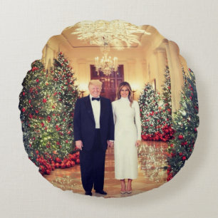 Trump US-Präsident White House Weihnachten Rundes Kissen