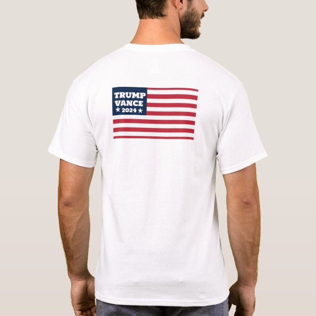 Trump Vance 2024 American Flag T-Shirt (Rückseite)